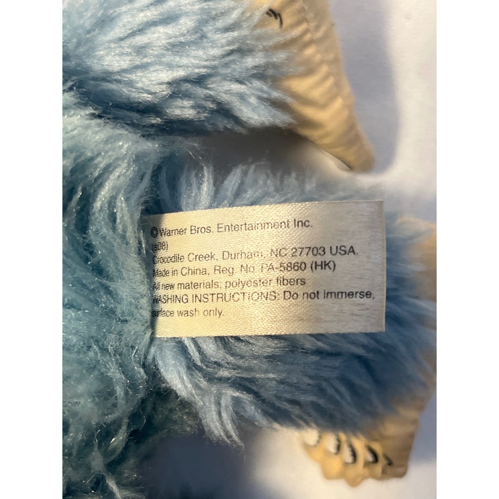 Warner Bros Creature Plush Toy Blue‎ Fuzzy Monster Horns Stuffed Animal - Picture 6 of 6